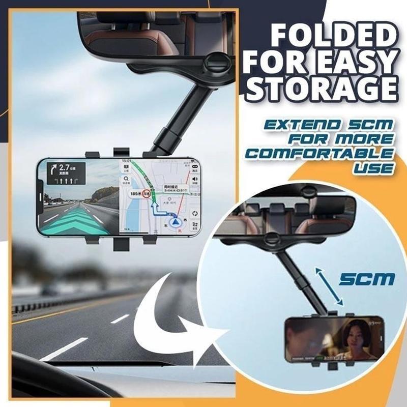 Rearview Mirror Phone Holder For Car Rotatable