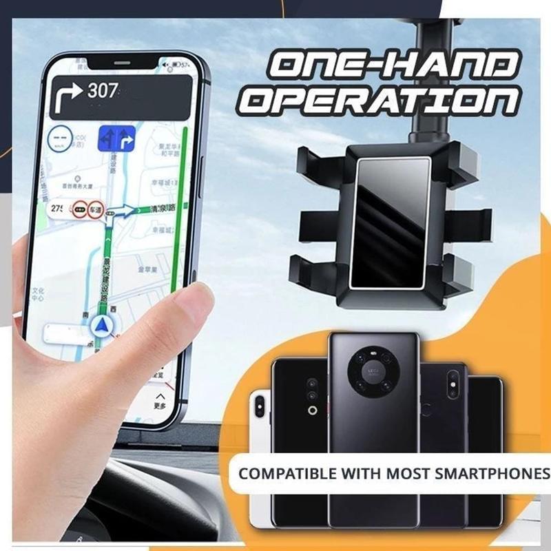 Rearview Mirror Phone Holder For Car Rotatable