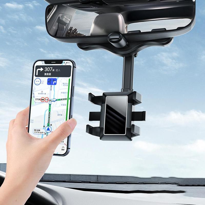 Rearview Mirror Phone Holder For Car Rotatable